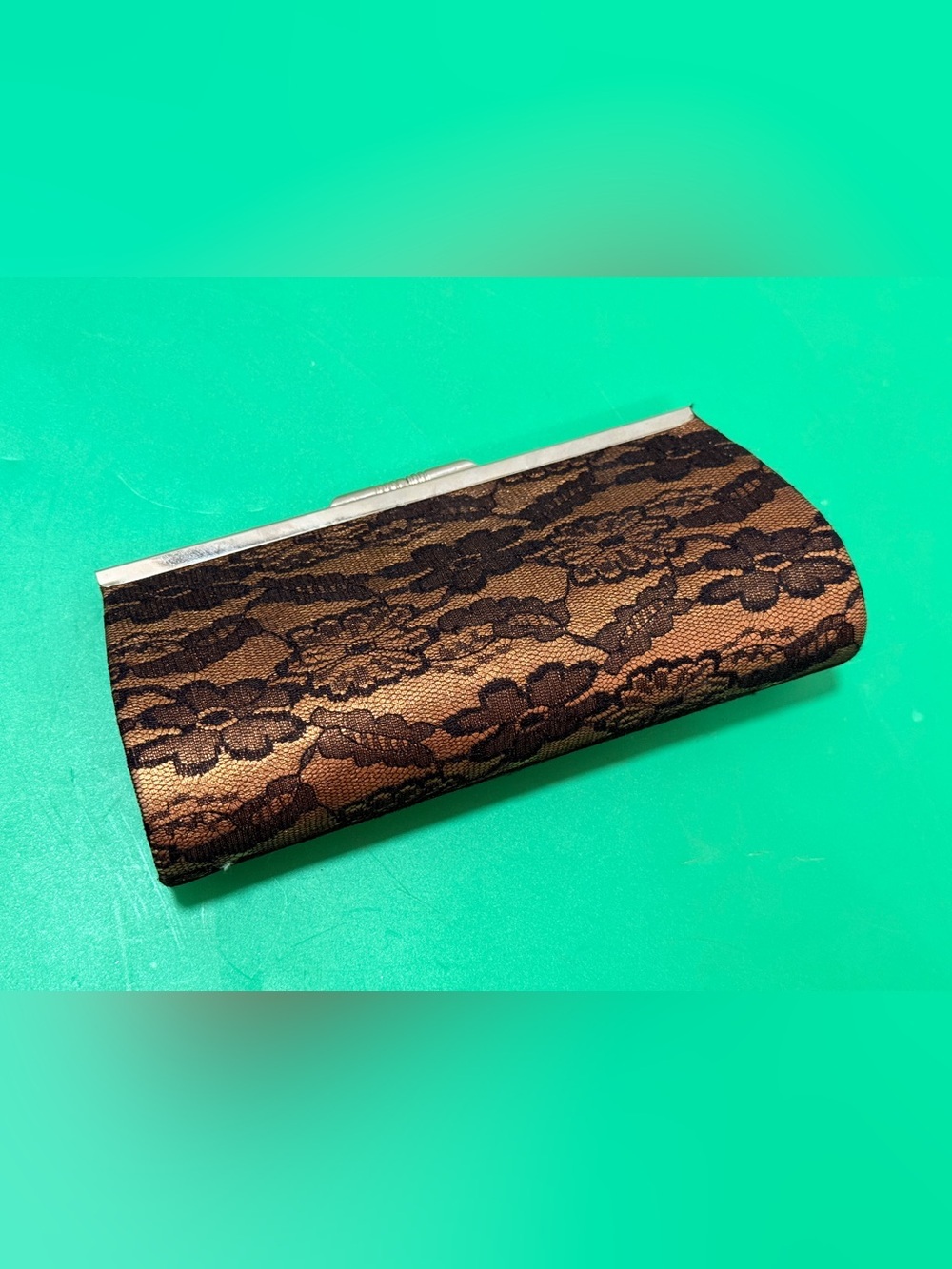 Black and Gold Emmie Lace Clutch Bag